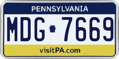 PA license plate MDG7669