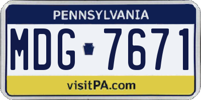 PA license plate MDG7671