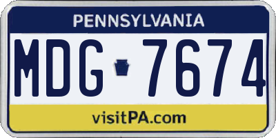 PA license plate MDG7674