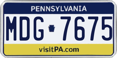 PA license plate MDG7675