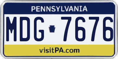 PA license plate MDG7676