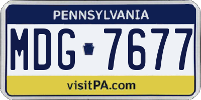 PA license plate MDG7677
