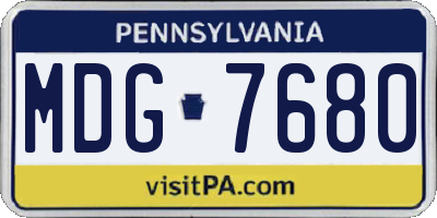 PA license plate MDG7680