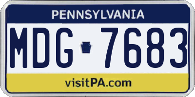 PA license plate MDG7683