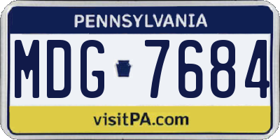 PA license plate MDG7684
