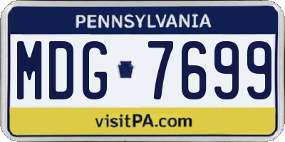 PA license plate MDG7699