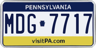 PA license plate MDG7717