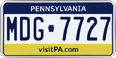 PA license plate MDG7727