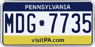 PA license plate MDG7735