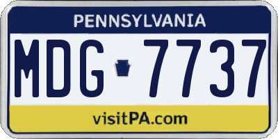 PA license plate MDG7737