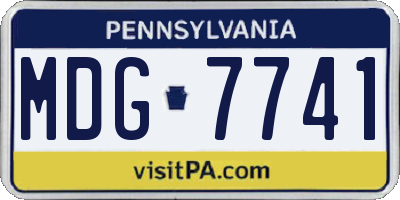 PA license plate MDG7741