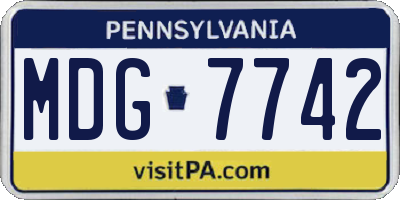 PA license plate MDG7742