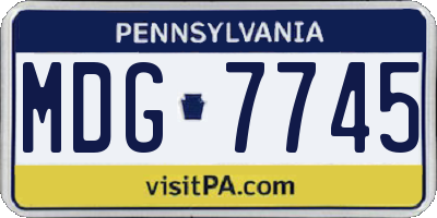 PA license plate MDG7745