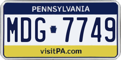 PA license plate MDG7749