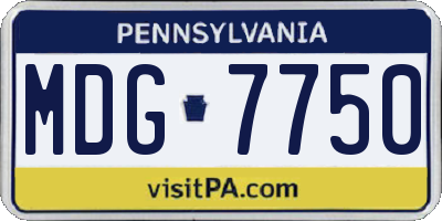 PA license plate MDG7750