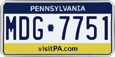 PA license plate MDG7751