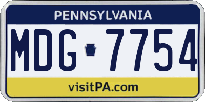 PA license plate MDG7754