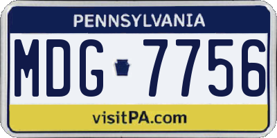 PA license plate MDG7756