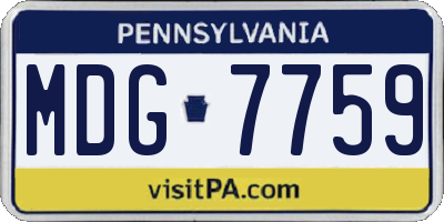 PA license plate MDG7759