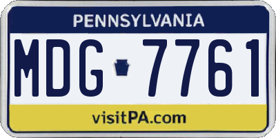 PA license plate MDG7761