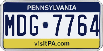 PA license plate MDG7764