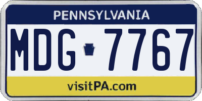 PA license plate MDG7767