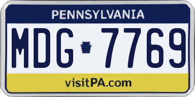 PA license plate MDG7769