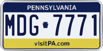 PA license plate MDG7771