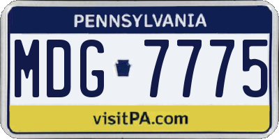 PA license plate MDG7775