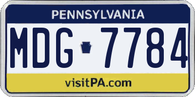 PA license plate MDG7784