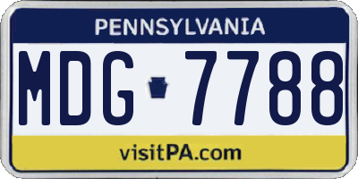 PA license plate MDG7788