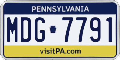 PA license plate MDG7791