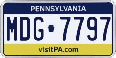 PA license plate MDG7797