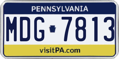 PA license plate MDG7813