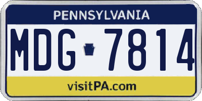 PA license plate MDG7814