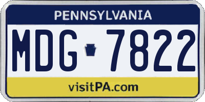 PA license plate MDG7822