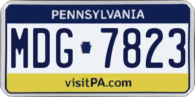 PA license plate MDG7823