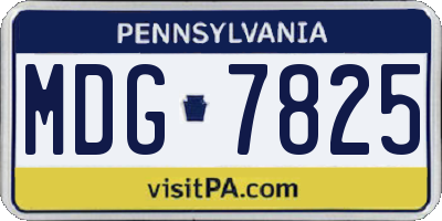 PA license plate MDG7825