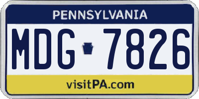 PA license plate MDG7826