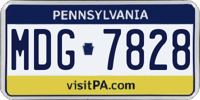 PA license plate MDG7828
