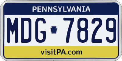 PA license plate MDG7829