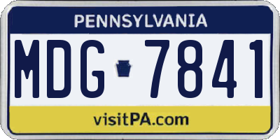PA license plate MDG7841