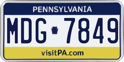 PA license plate MDG7849