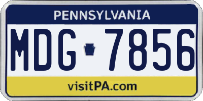 PA license plate MDG7856