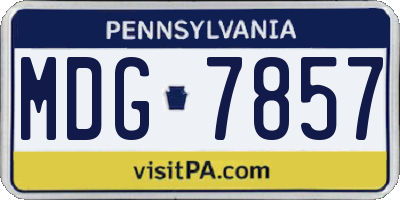 PA license plate MDG7857