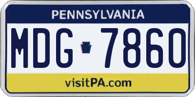 PA license plate MDG7860