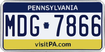 PA license plate MDG7866