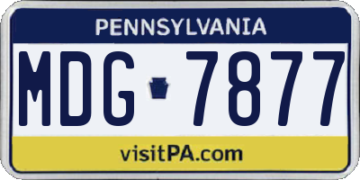 PA license plate MDG7877