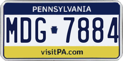 PA license plate MDG7884