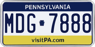 PA license plate MDG7888
